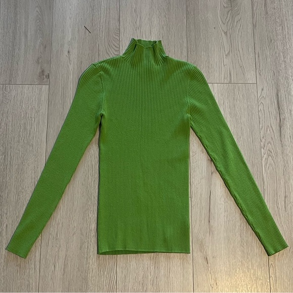 Aritzia Wilfred Trilogy Turtleneck - Cucamelon Green Ribbed Longsleeve Sweater - Picture 8 of 9
